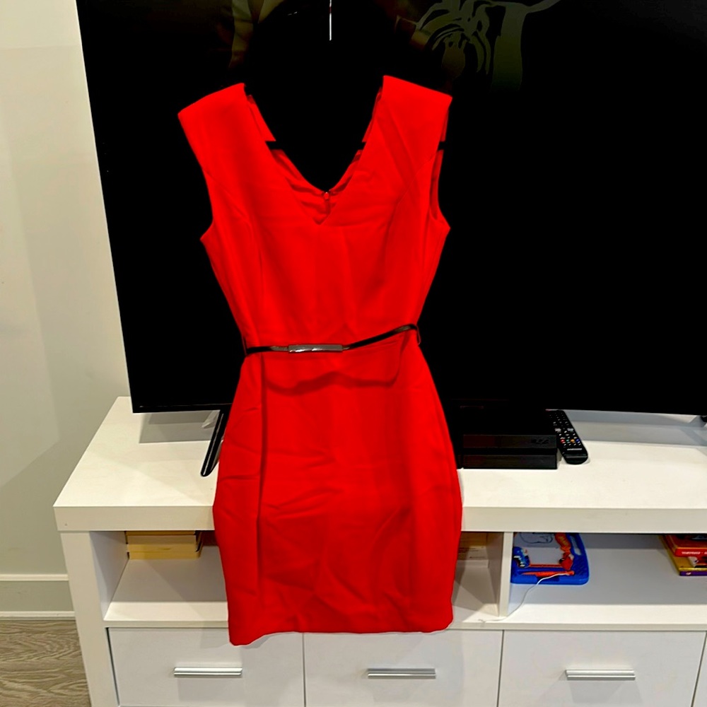 Red mini dress